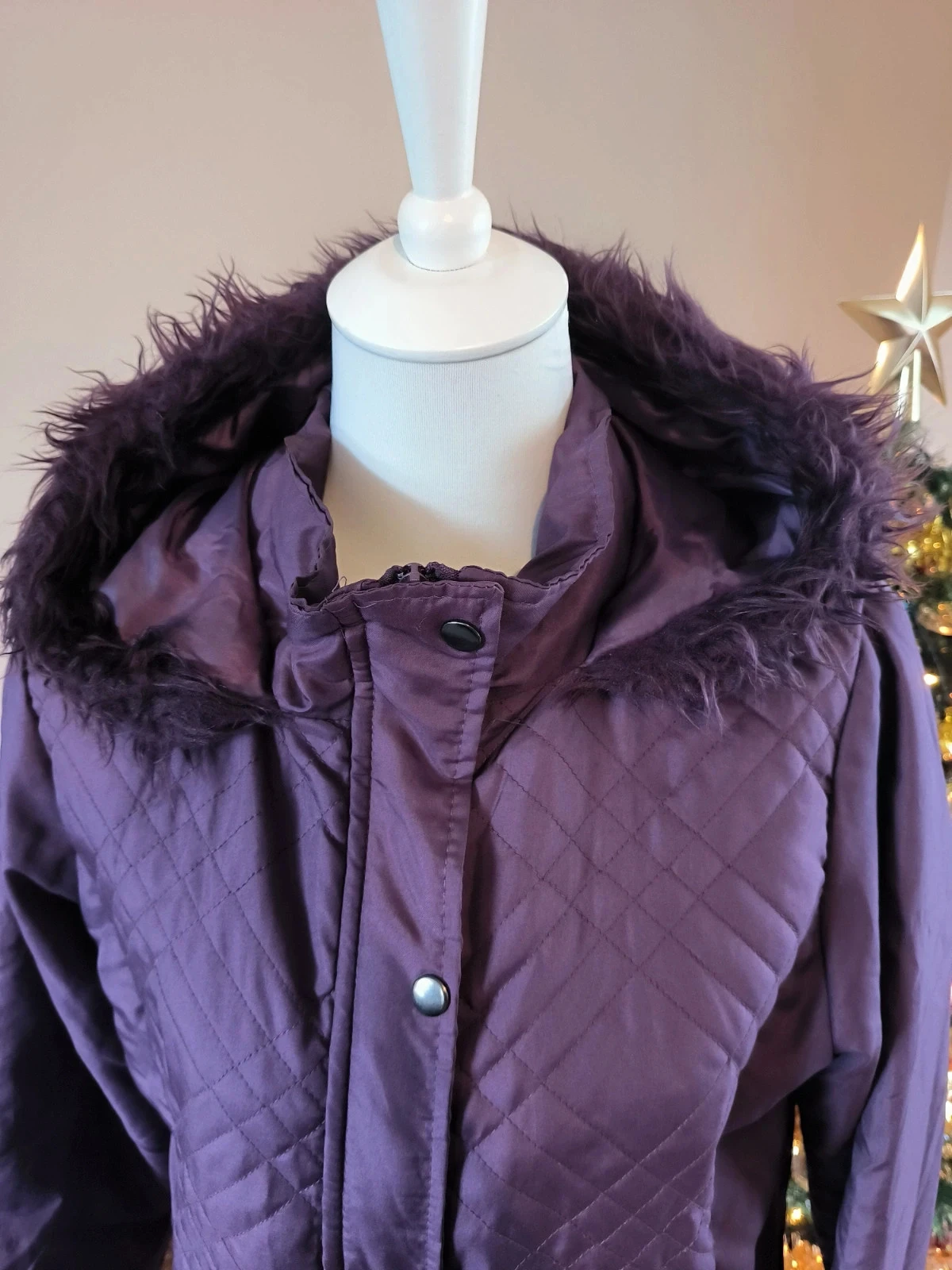 Manteau hiver violet Damart Anne de Lancay taille 38/40 – photo 2